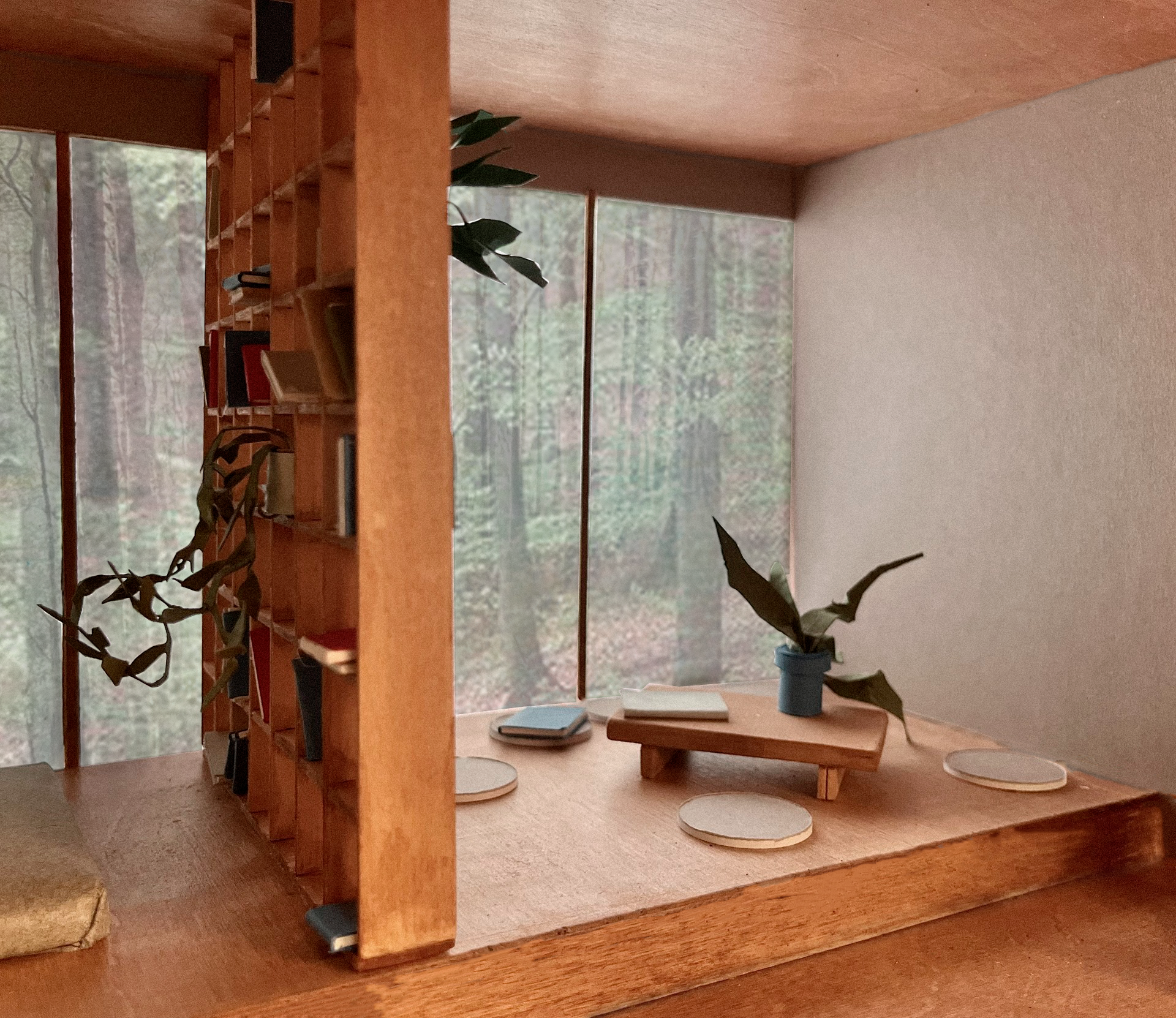 Maquette ambiance bibliothèque